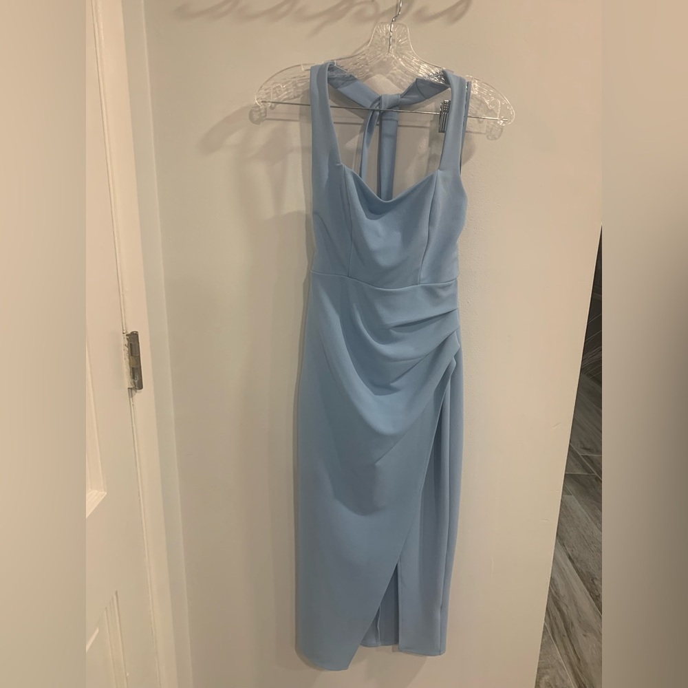 Hello Molly Blue Asymmetrical Sheath Dress Like New for Party’s and Weddings - Picture 13 of 14